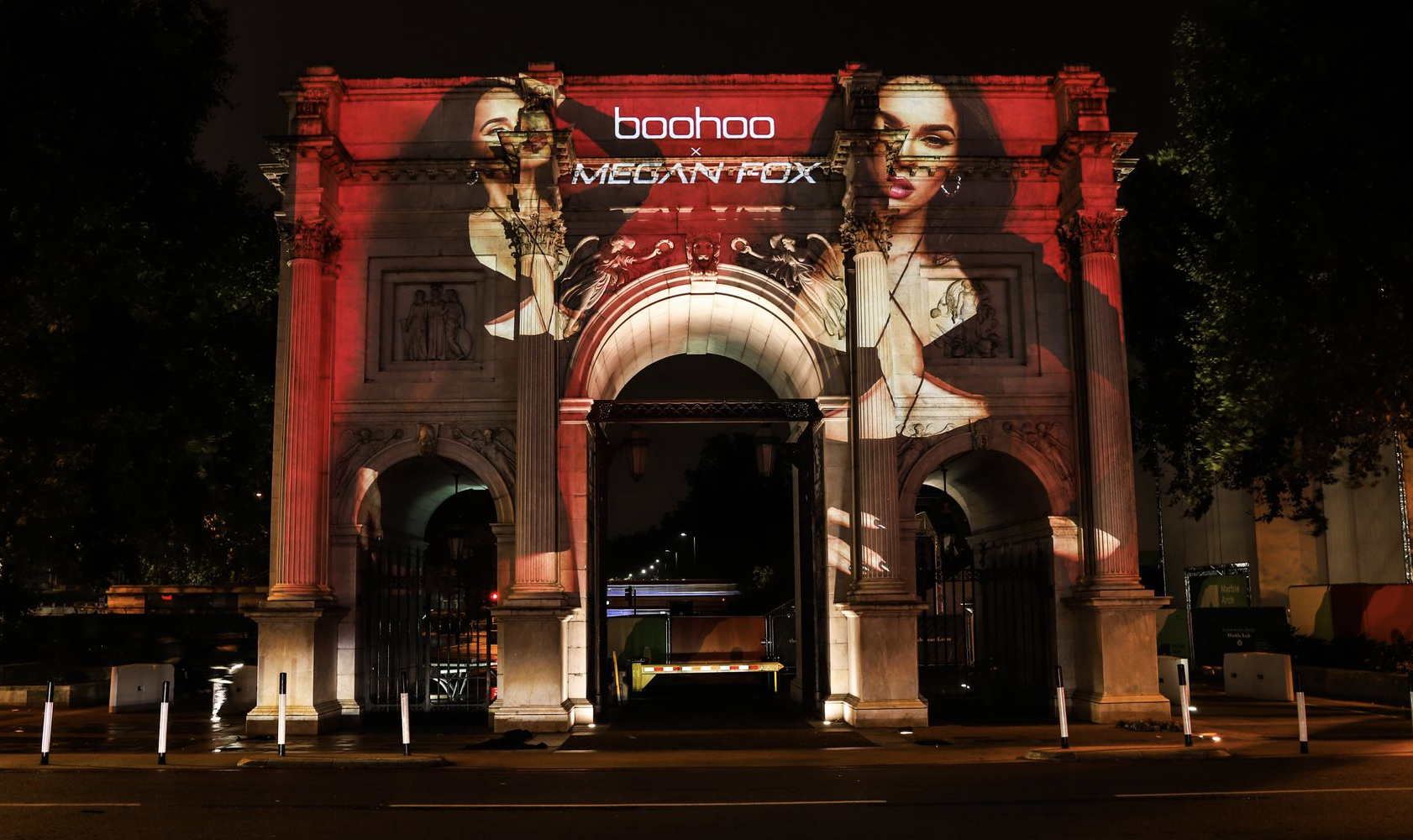 Boohoo celebrates Megan Fox collaboration with projections on London