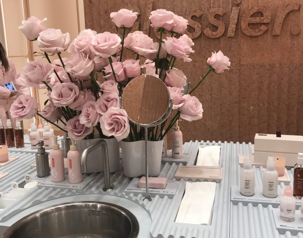 Glossier Flagship Covent Garden display
