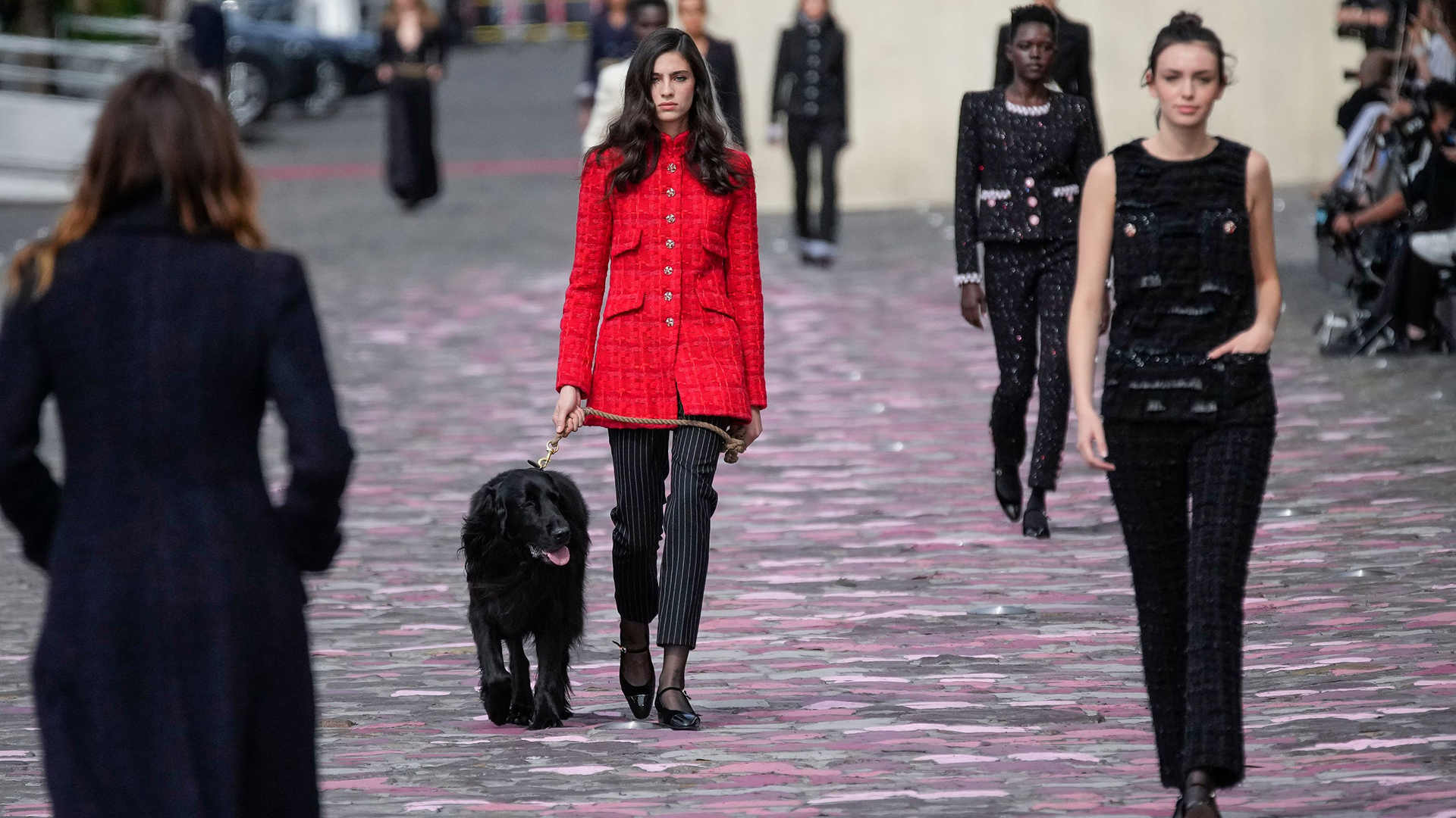 Tweed, florals and a dog take to the catwalk at Chanel couture