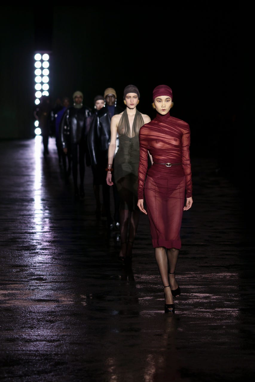 Sheer and now: see-through fabrics dominate Saint Laurent's Paris
