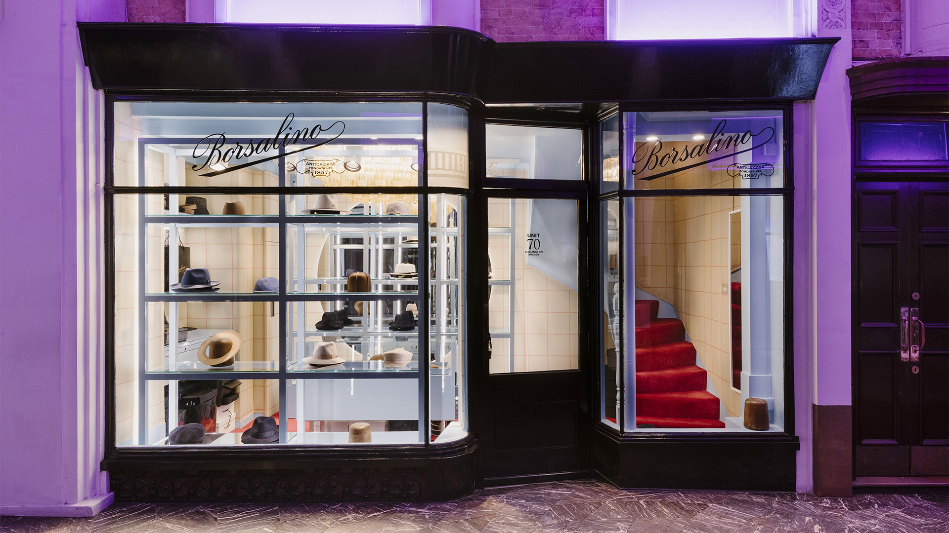 BORSALINOボルサリーノ1857 ANTICA CASAハット57パープル