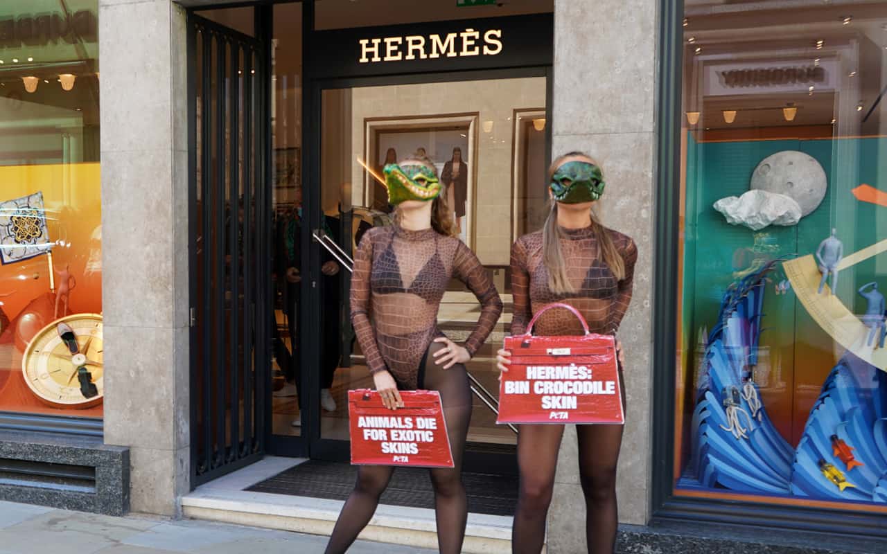 PETA protests Hermes in London